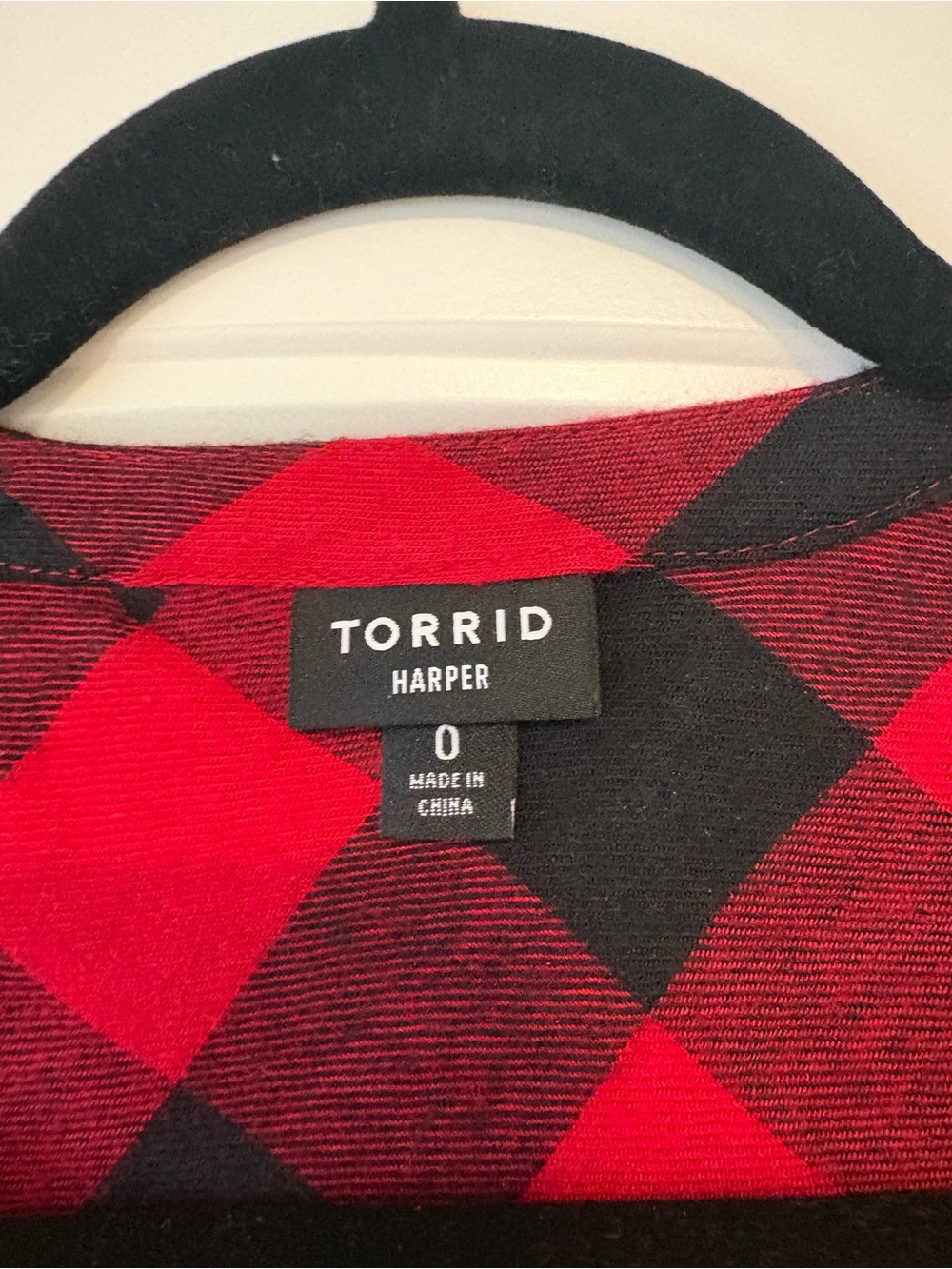torrid Red and Black Plaid Button-Front Shirt - Picture 2 of 3